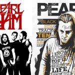 "Desenho artístico do Pearl Jam com Eddie Vedder e os integrantes da banda"