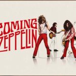 Pôster do documentário Becoming Led Zeppelin, com os quatro integrantes da banda em pose clássica.