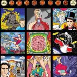 Capa do álbum Backspacer do Pearl Jam, com ilustrações coloridas e estilo retrô.